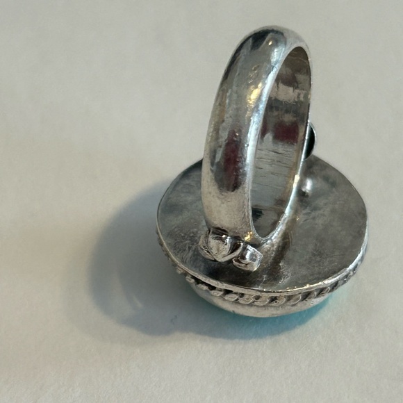 Sterling Silver 925 Turquoise ring Native American vintage Turquoise ring Size 6 - Picture 7 of 8